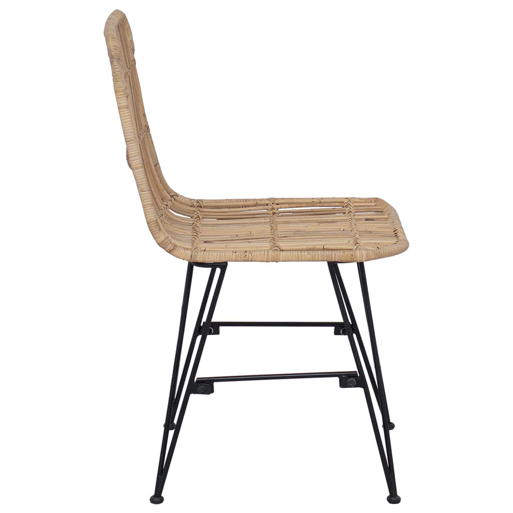 Silla de comedor 2 pcs Natural 41 x 55 x 85 cm Ratán y acero