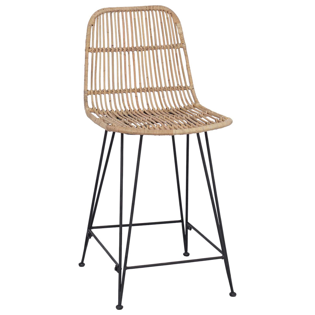 Taburete de bar 2 pcs Natural 44 x 54 x 96 cm Ratán y acero