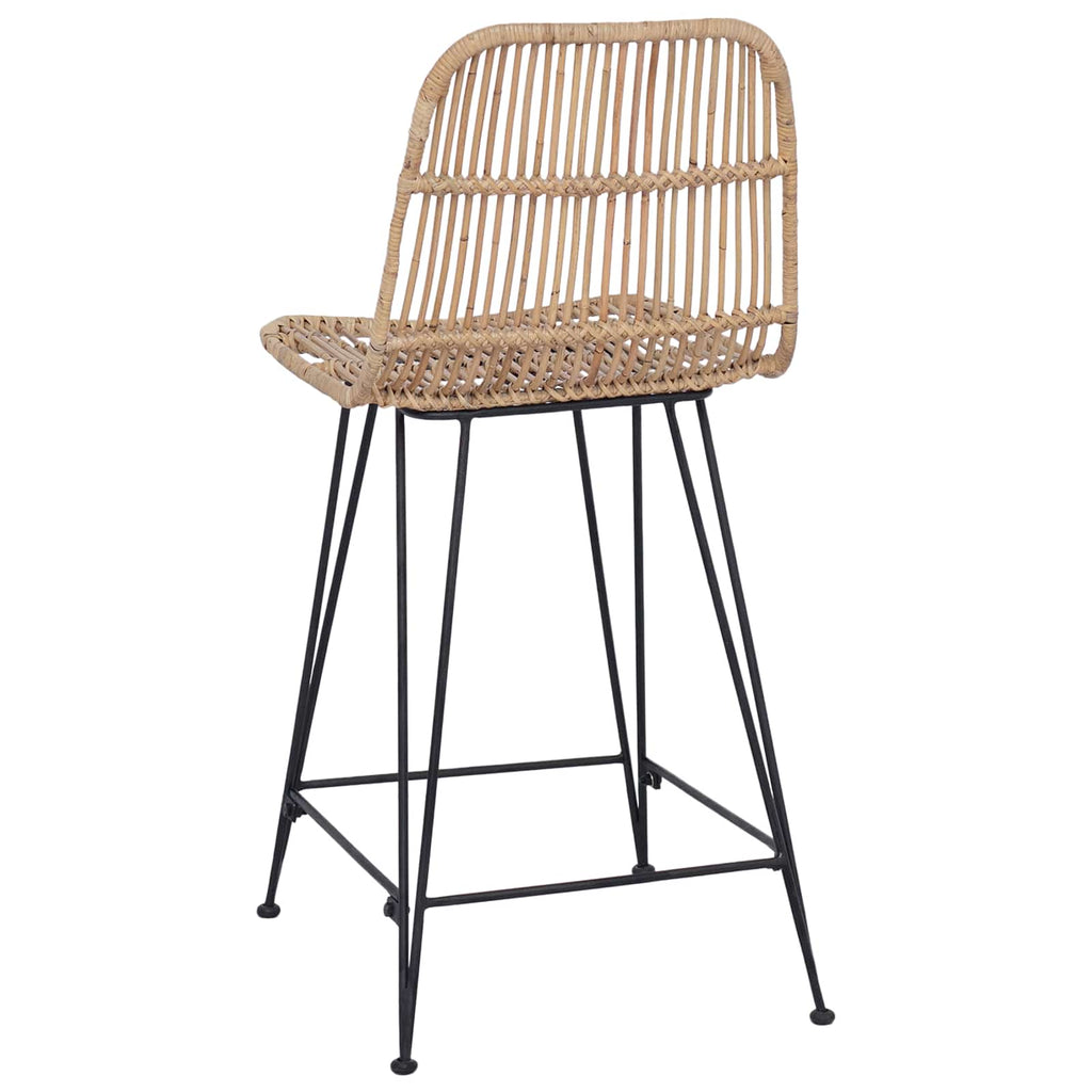 Taburete de bar 2 pcs Natural 44 x 54 x 96 cm Ratán y acero