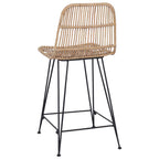 Taburete de bar 2 pcs Natural 44 x 54 x 96 cm Ratán y acero