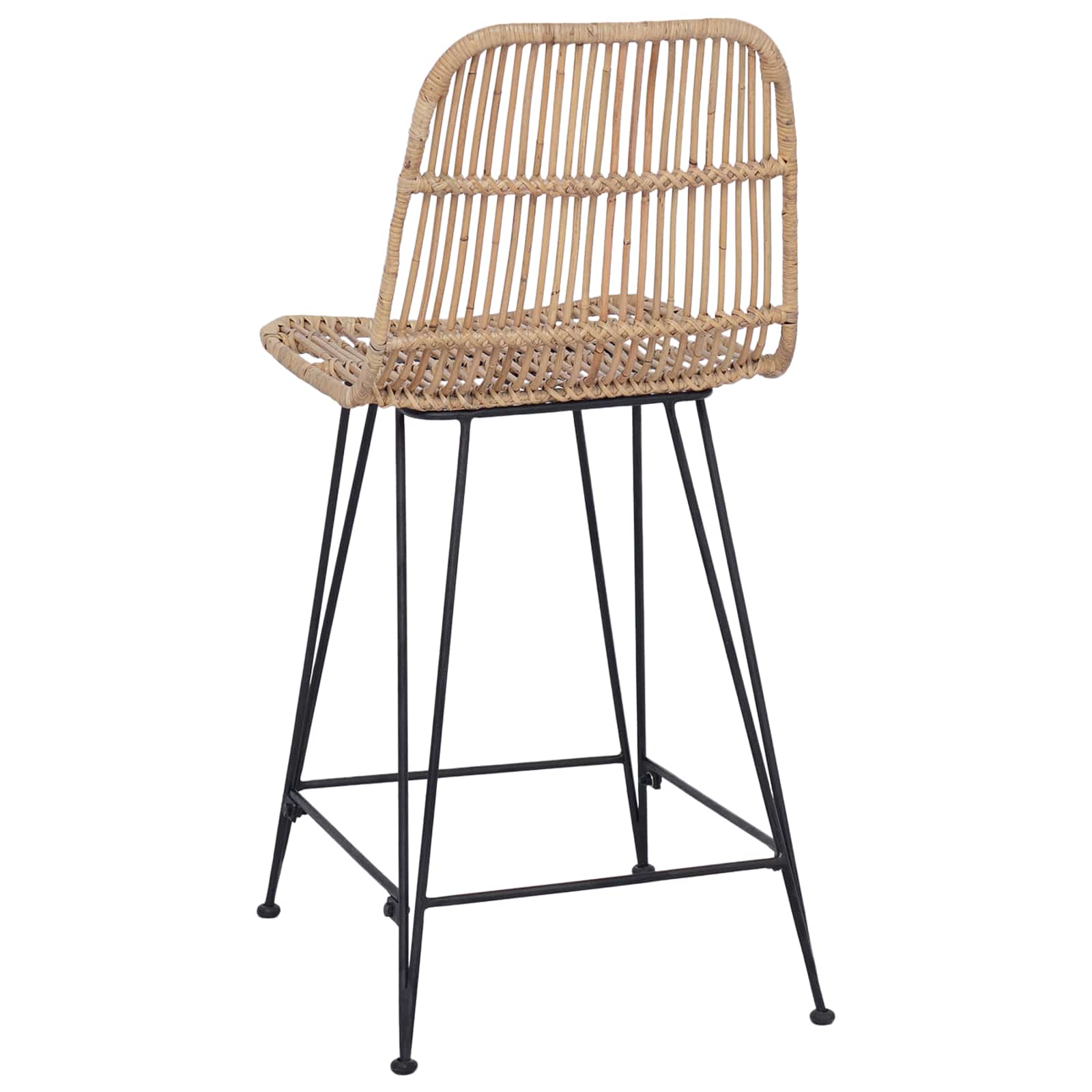 Taburete de bar 2 pcs Natural 44 x 54 x 96 cm Ratán y acero