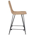 Taburete de bar 2 pcs Natural 44 x 54 x 96 cm Ratán y acero