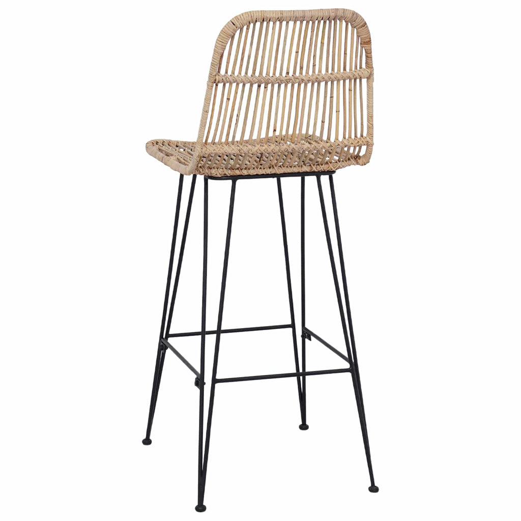 Taburete de bar 2 pcs Natural 44 x 55 x 109 cm Ratán y acero