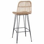 Taburete de bar 2 pcs Natural 44 x 55 x 109 cm Ratán y acero