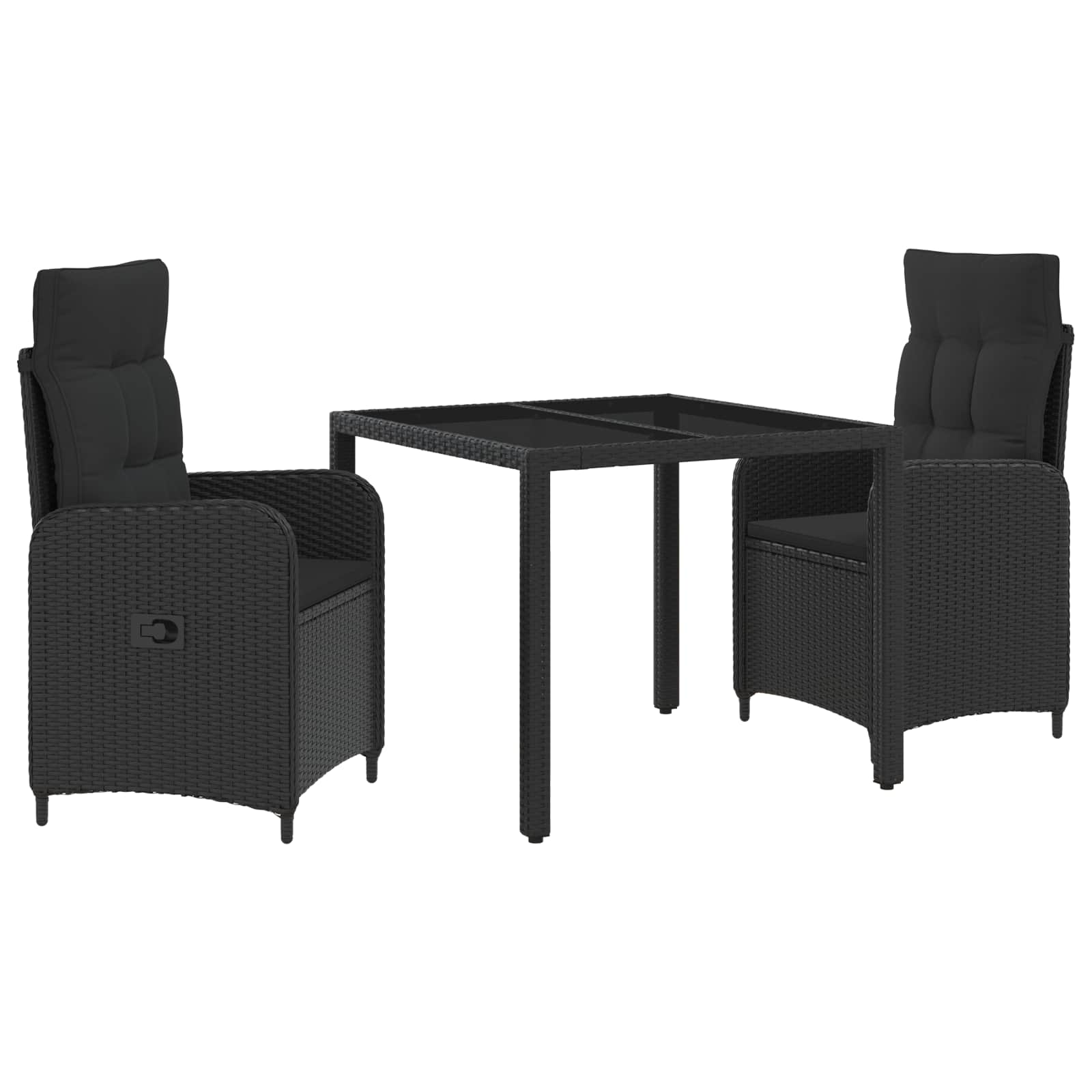Conjunto de jantar exterior 3 pçs Bege e branco creme