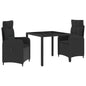 Conjunto de jantar exterior 3 pçs Bege e branco creme
