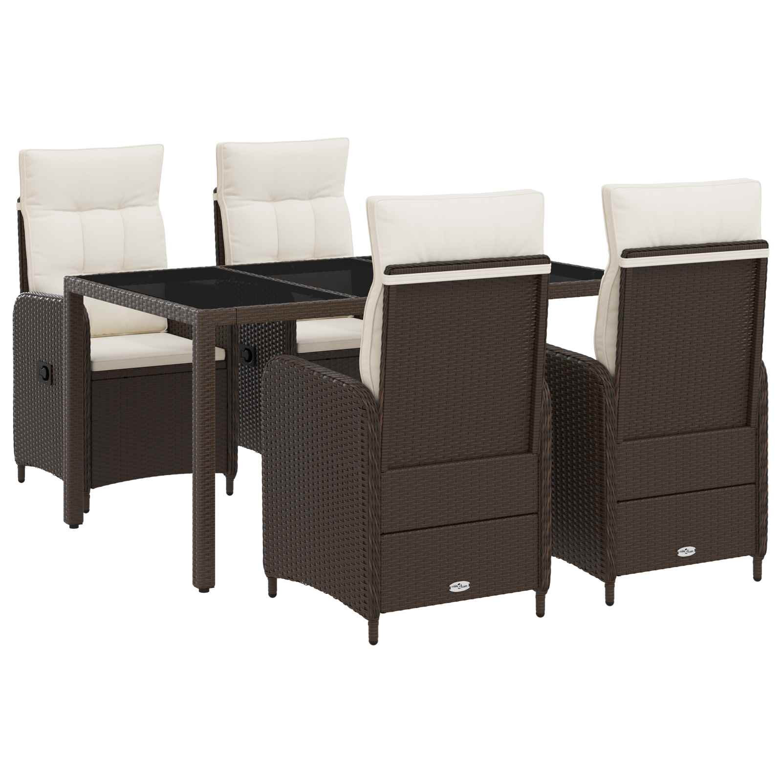 Conjunto de jantar exterior 3 pçs Bege e branco creme