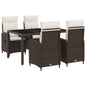 Conjunto de jantar exterior 3 pçs Bege e branco creme