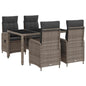 Conjunto de jantar exterior 3 pçs Bege e branco creme