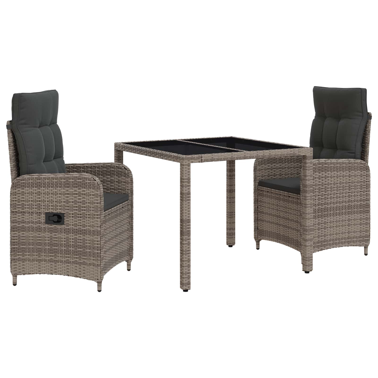Conjunto de jantar exterior 3 pçs Bege e branco creme