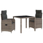Conjunto de jantar exterior 3 pçs Bege e branco creme