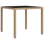 Juego de comedor para exteriores 3 pcs Beige y blanco crema