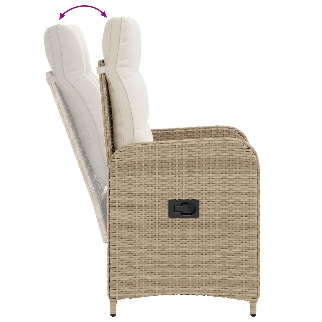 Juego de comedor para exteriores 3 pcs Beige y blanco crema
