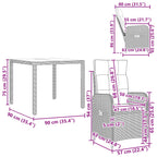 Juego de comedor para exteriores 3 pcs Beige y blanco crema