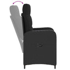 Juego de comedor para exteriores 3 pcs Negro