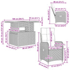 Juego de comedor para exteriores 3 pcs Negro