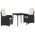 Juego de mesa y sofá con cojín 3 pcs Negro y Crema