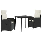 Juego de mesa y sofá con cojín 3 pcs Negro y Crema