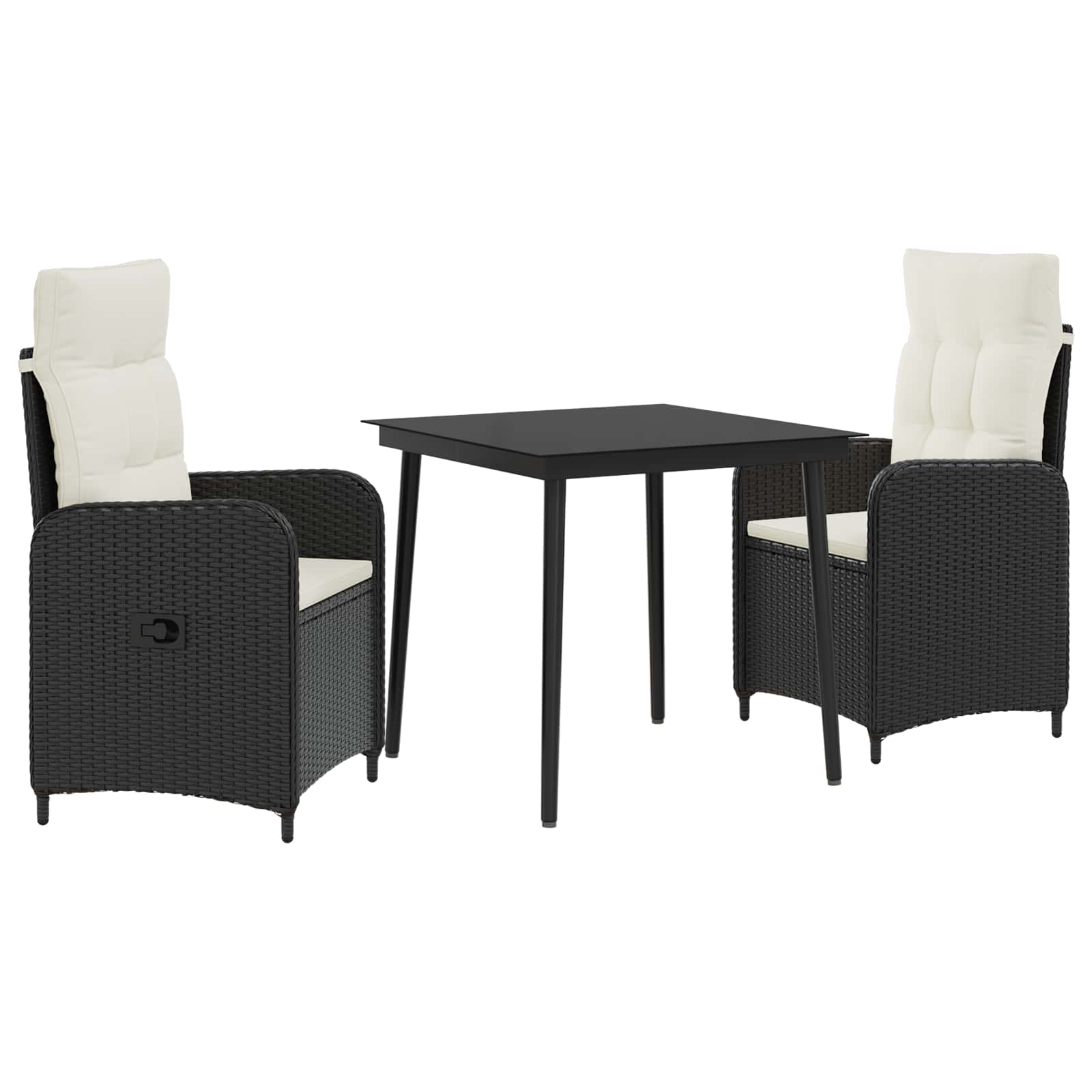 Juego de mesa y sofá con cojín 3 pcs Negro y Crema