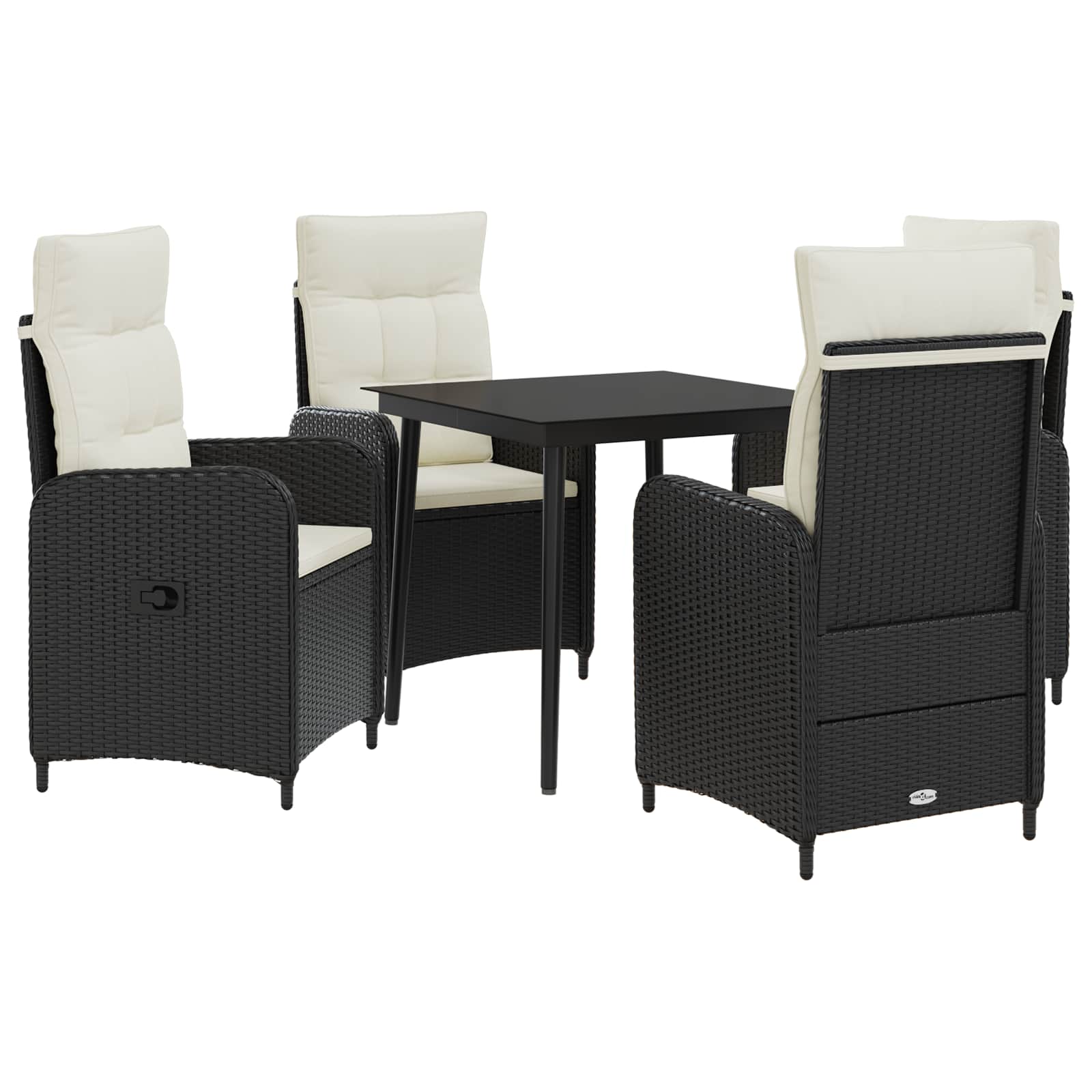 Juego de mesa y sofá con cojín 5 pcs Negro y Crema