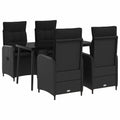 Juego de mesa y sofá con cojín con almohada 5 pcs Negro