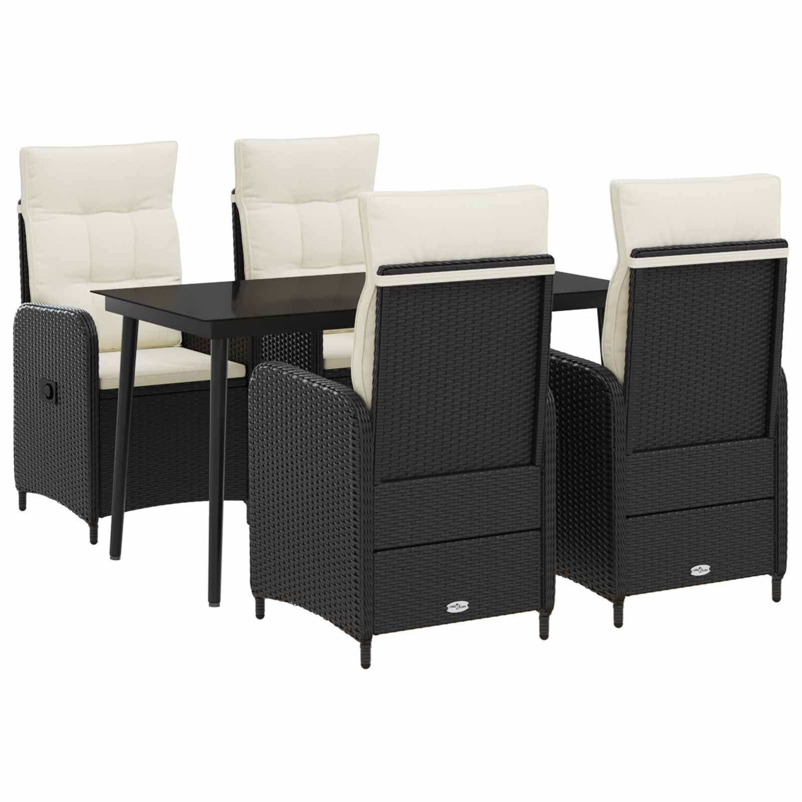 Juego de mesa y sofá con cojín 5 pcs Negro y Crema