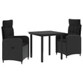 Juego de mesa y sofá con cojín con almohada 3 pcs Negro