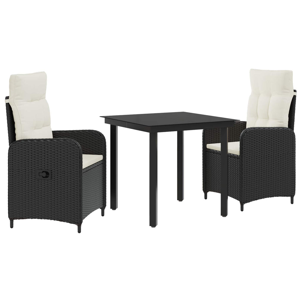 Juego de mesa y sofá con cojín 3 pcs Negro y Crema