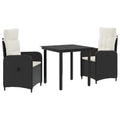 Juego de mesa y sofá con cojín 3 pcs Negro y Crema
