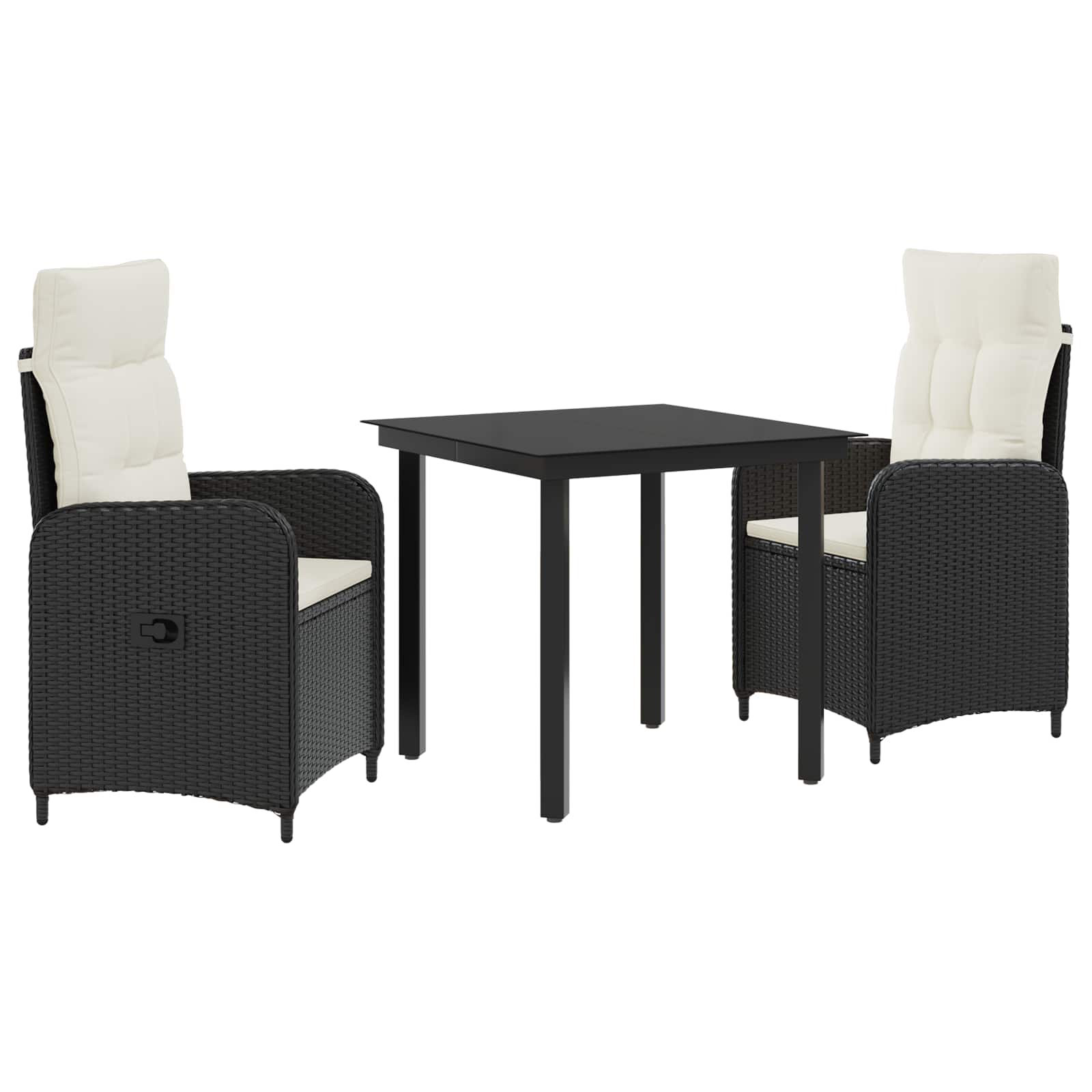 Juego de mesa y sofá con cojín 3 pcs Negro y Crema