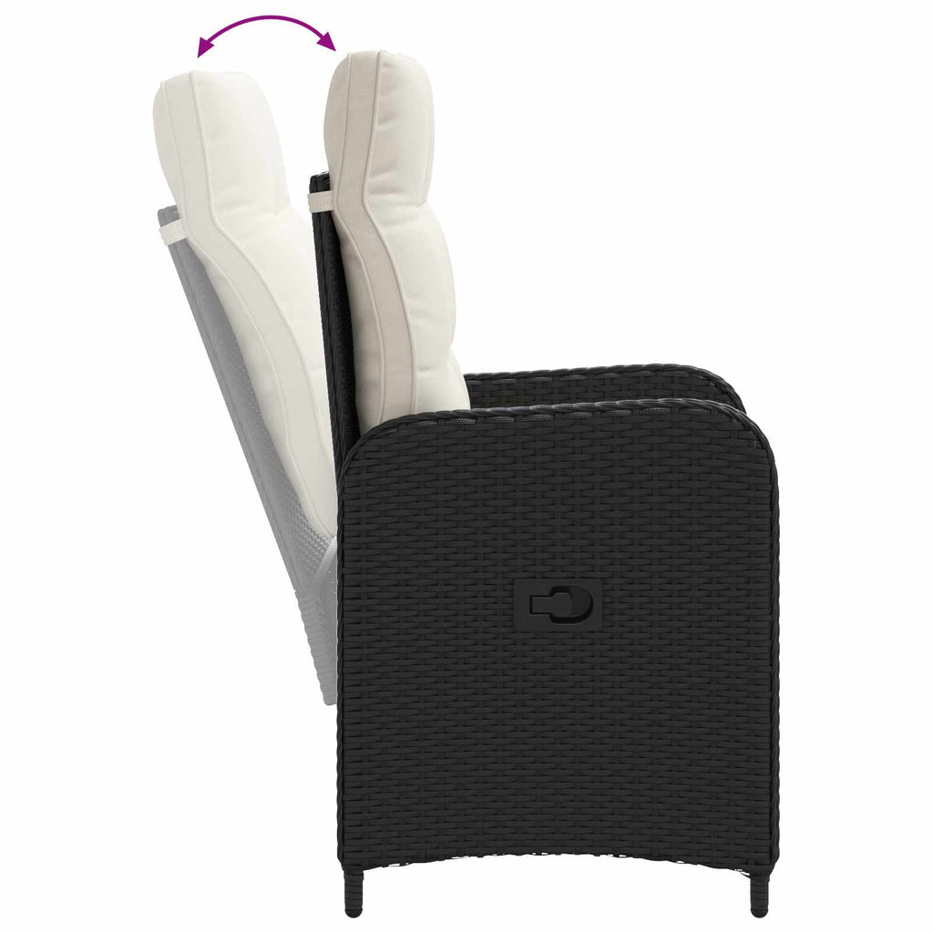 Juego de mesa y sofá con cojín 3 pcs Negro y Crema