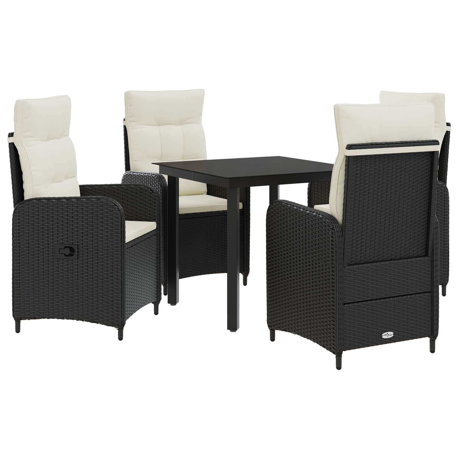 Juego de mesa y sofá con cojín 5 pcs Negro y Crema