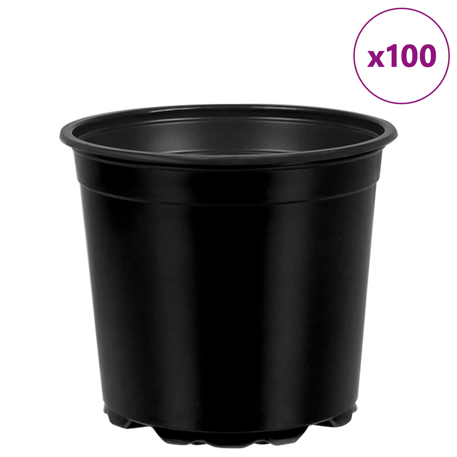Maceta de flores 100 pcs Negro Ø 15 x 13 cm Plástico