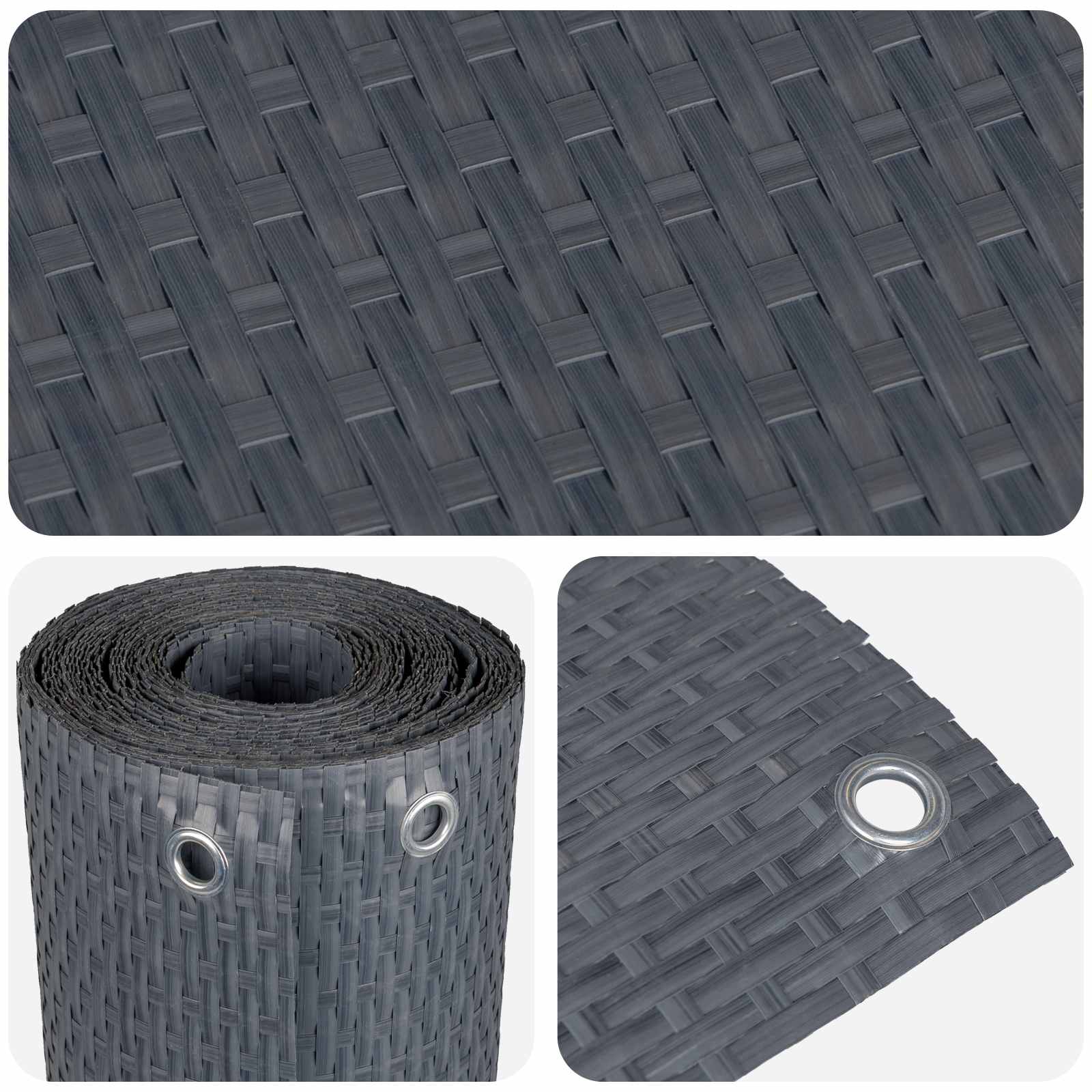 Pantalla de Balcón con Ojetes Gris antracita