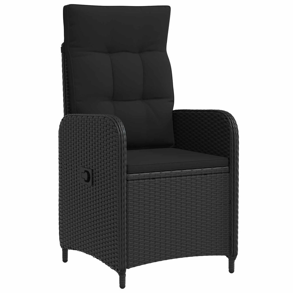 Juego de comedor para exteriores 3 pcs Negro ratán sintético