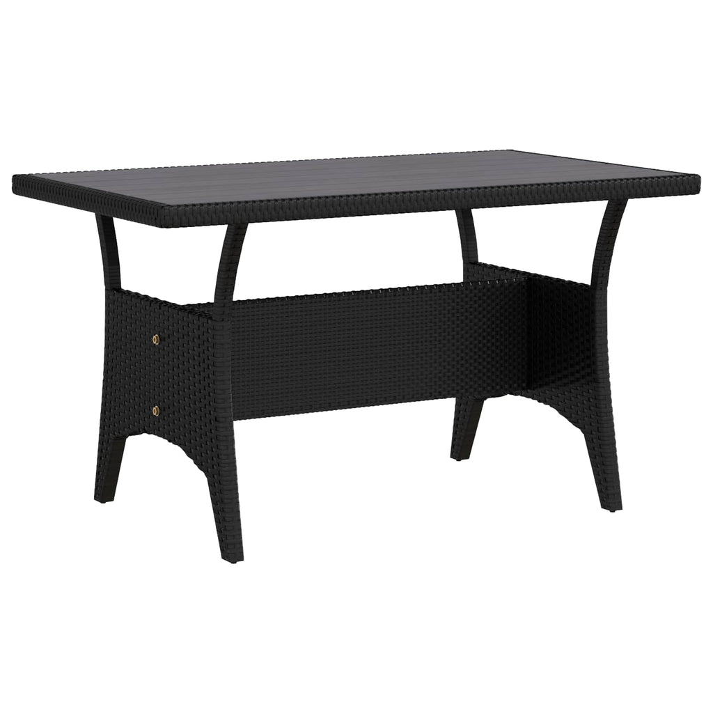 Juego de comedor para exteriores 3 pcs Negro ratán sintético