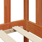 Sofá cama con cabecera 3 pcs Marrón cera Madera de Pino Macizo