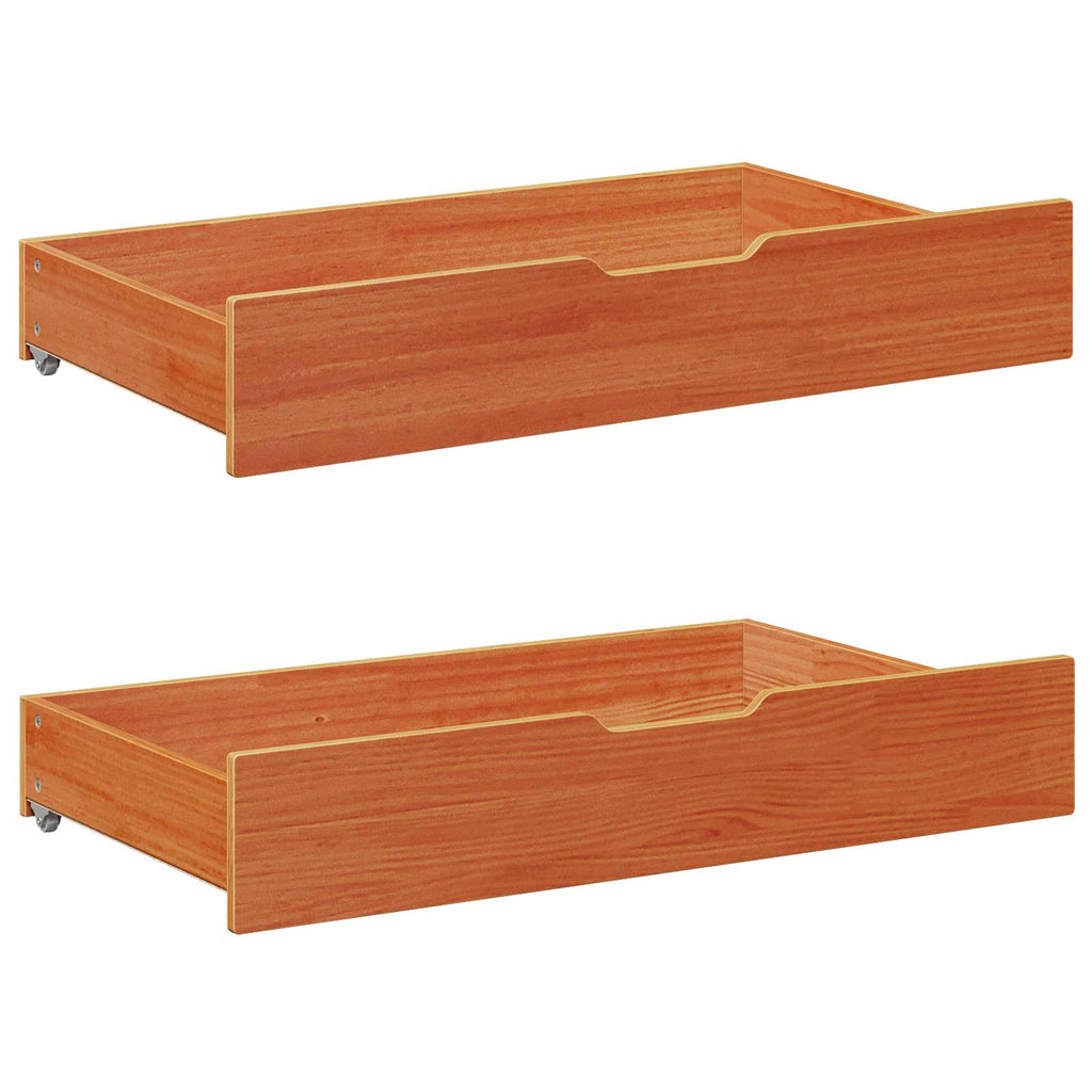 Sofá cama con cabecera 3 pcs Marrón cera Madera de Pino Macizo