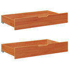 Sofá cama con cabecera 3 pcs Marrón cera Madera de Pino Macizo