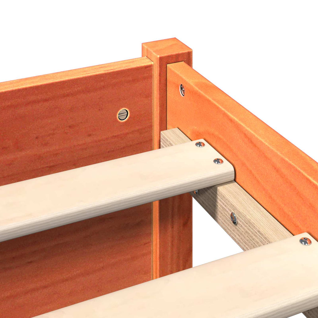 Estrutura de Cama com Cabeceira de Armazenamento Marrom Cera