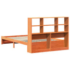 Estrutura de Cama com Cabeceira de Armazenamento Marrom Cera