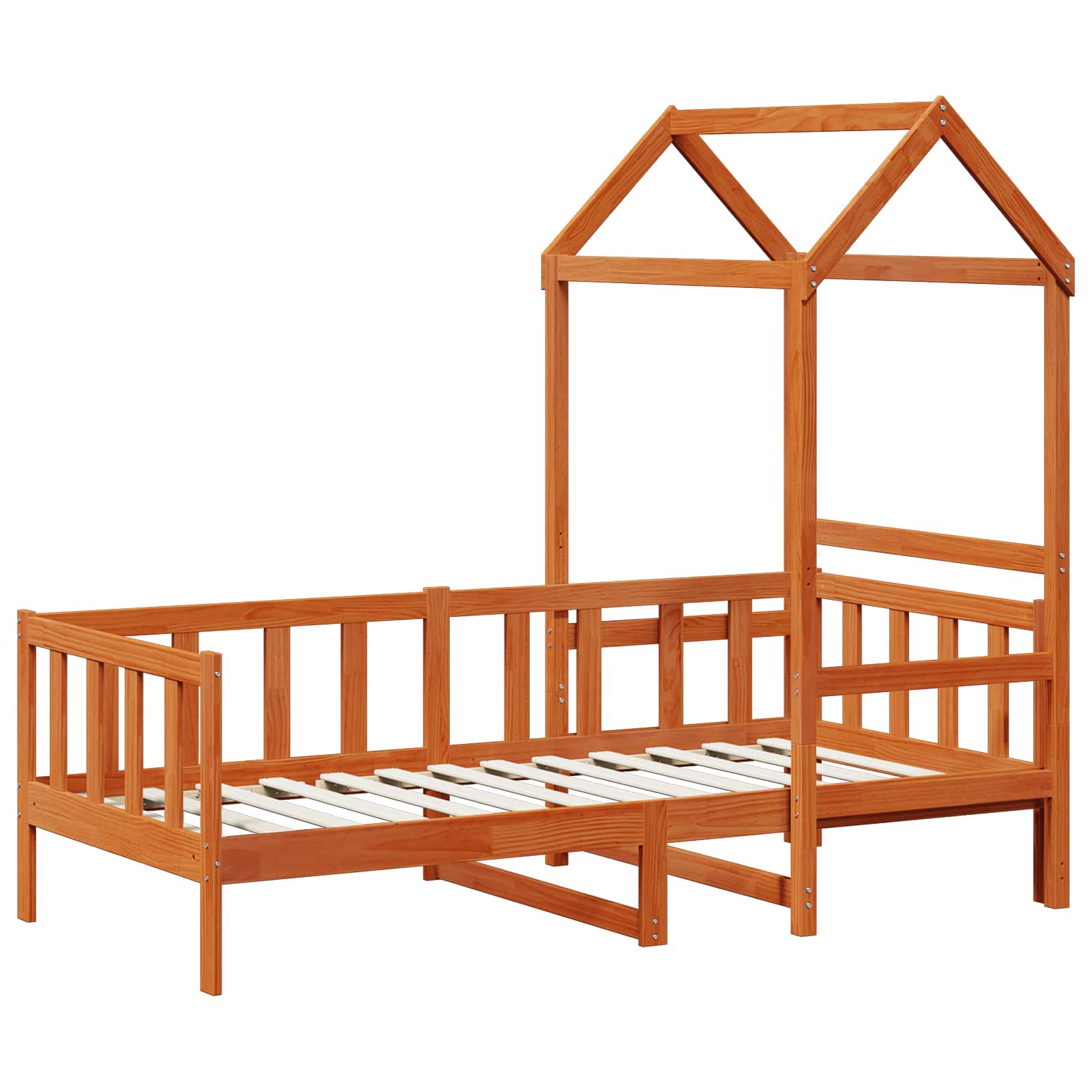 Juego de Cama de Día 2 pcs Marrón cera Madera de pino macizo