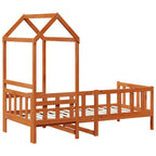 Juego de Cama de Día 2 pcs Marrón cera Madera de pino macizo