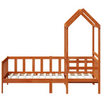 Juego de Cama de Día 2 pcs Marrón cera Madera de pino macizo