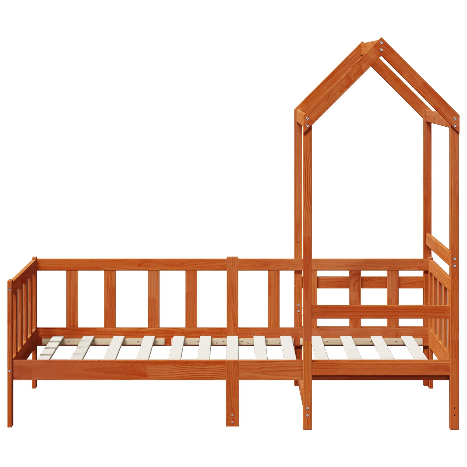 Juego de Cama de Día 2 pcs Marrón cera Madera de pino macizo