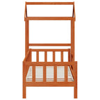 Juego de Cama de Día 2 pcs Marrón cera Madera de pino macizo