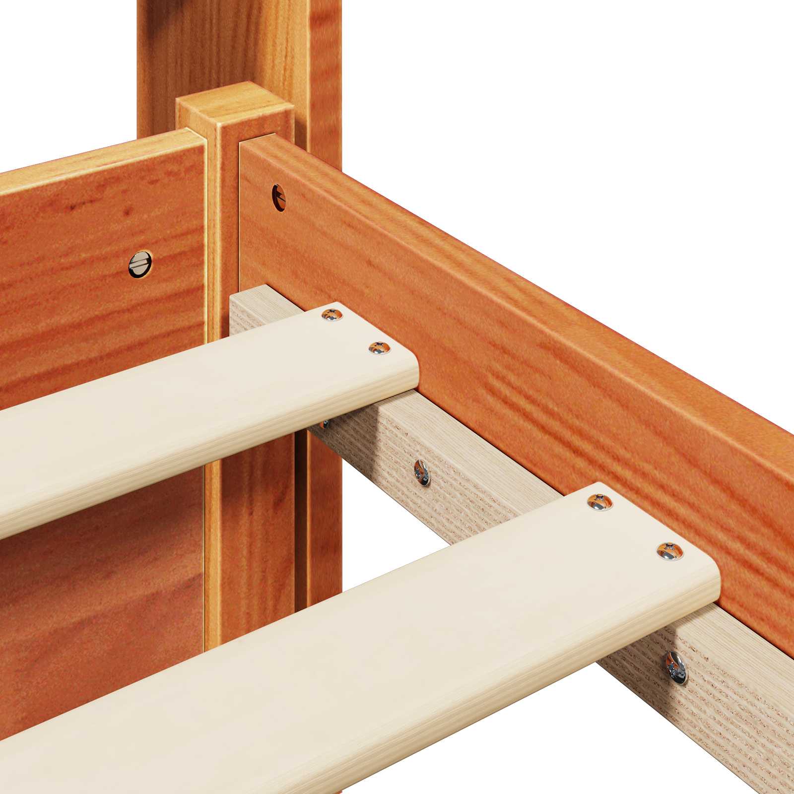 Estructura de cama 2 pcs Marrón cera Madera de Pino Macizo