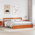 Estructura de cama 2 pcs Marrón cera Madera de Pino Macizo