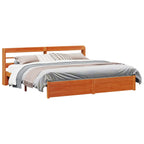 Estructura de cama 2 pcs Marrón cera Madera de Pino Macizo