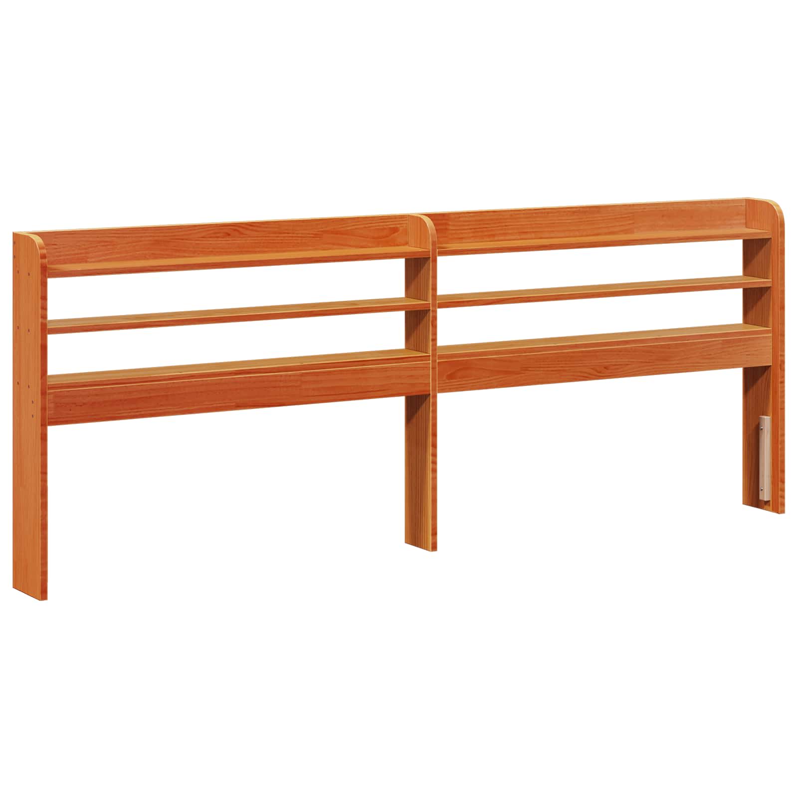 Estructura de cama 2 pcs Marrón cera Madera de Pino Macizo